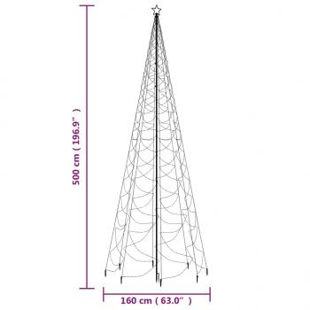 LED-Weihnachtsbaum mit Metallstange 1400 LEDs Blau 5 m