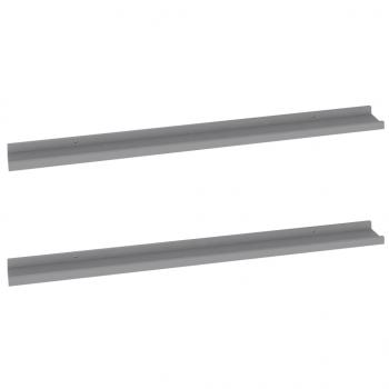 Wandregale 2 Stk. Grau 100x9x3 cm