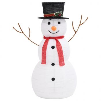 LED-Schneemann Weihnachtsfigur Luxus-Stoff 90 cm