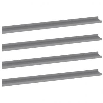 Wandregale 4 Stk. Grau 100x9x3 cm