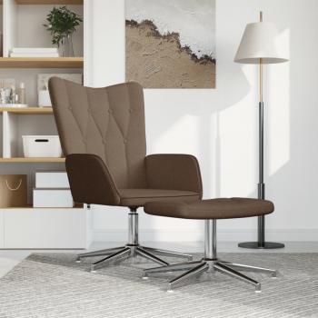 ARDEBO.de - Relaxsessel mit Hocker Braun Stoff