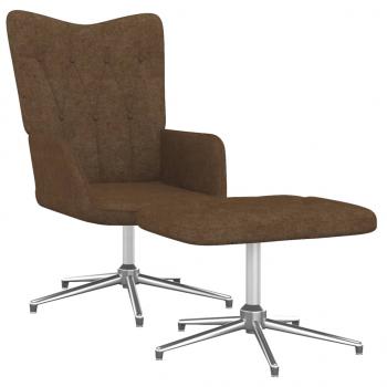 Relaxsessel mit Hocker Braun Stoff