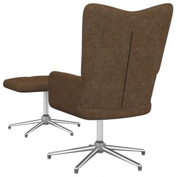 Relaxsessel mit Hocker Braun Stoff