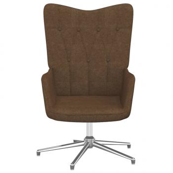 Relaxsessel mit Hocker Braun Stoff