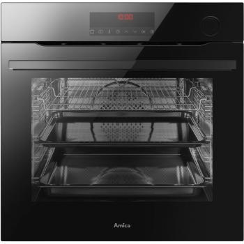 Amica EBSX 949 610 S EEK: A+ Injection-Steam Einbaubackofen, 60 cm breit, 77 L, Dampfgarer, Octa Timer, CoolDoor3, schwarz