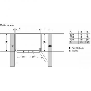 Bosch KFN96VPEA Stand Kühl-Gefrierkombination, 605 L, 91 cm breit, NoFrost, LED-Beleuchtung, SuperKühlen, VitaFresh, Edelstahl-Look