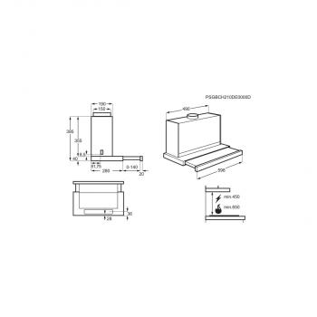 AEG DPS5650AM EEK: A Flachschirmhaube, 60 cm breit, Ab-/Umluft, LED-Beleuchtung, grau