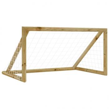 ARDEBO.de - Fußballtor mit Netz 120x60x80 cm Kiefernholz Imprägniert