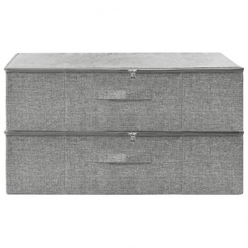 Aufbewahrungsboxen 2 Stk. Stoff 70x40x18 cm Grau