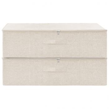 Aufbewahrungsboxen 2 Stk. Stoff 70x40x18 cm Creme