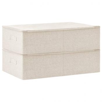 Aufbewahrungsboxen 2 Stk. Stoff 70x40x18 cm Creme