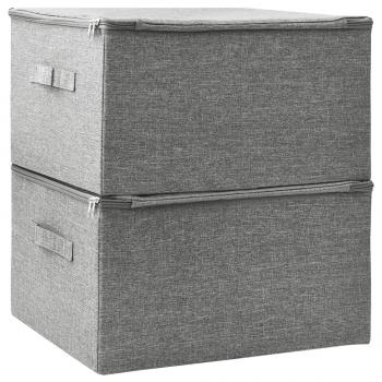 Aufbewahrungsboxen 2 Stk. Stoff 43x34x23 cm Grau