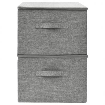 Aufbewahrungsboxen 2 Stk. Stoff 43x34x23 cm Grau