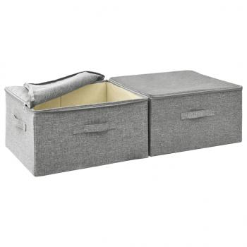 Aufbewahrungsboxen 2 Stk. Stoff 43x34x23 cm Grau