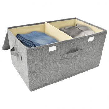 Aufbewahrungsboxen 2 Stk. Stoff 50x30x25 cm Grau