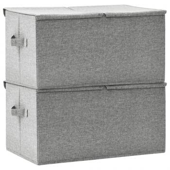 Aufbewahrungsboxen 2 Stk. Stoff 50x30x25 cm Grau