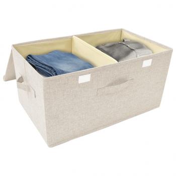 Aufbewahrungsboxen 2 Stk. Stoff 50x30x25 cm Creme