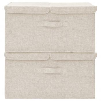 Aufbewahrungsboxen 2 Stk. Stoff 50x30x25 cm Creme