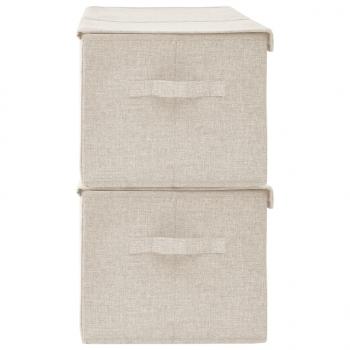 Aufbewahrungsboxen 2 Stk. Stoff 50x30x25 cm Creme