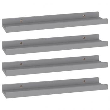 Wandregale 4 Stk. Grau 40x9x3 cm