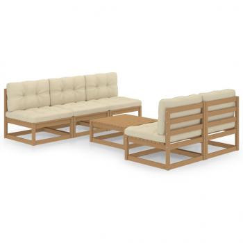 ARDEBO.de - 6-tlg. Garten-Lounge-Set mit Kissen Kiefer Massivholz