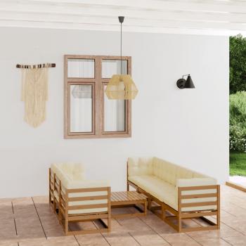 ARDEBO.de - 8-tlg. Garten-Lounge-Set mit Kissen Kiefer Massivholz