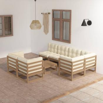 ARDEBO.de - 8-tlg. Garten-Lounge-Set mit Kissen Massivholz Kiefer