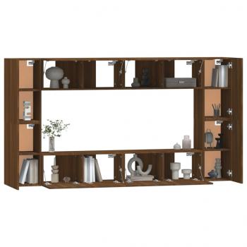 8-tlg. TV-Schrank-Set Braun Eichen-Optik Holzwerkstoff