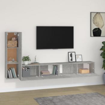 3-tlg. TV-Schrank-Set Betongrau Holzwerkstoff