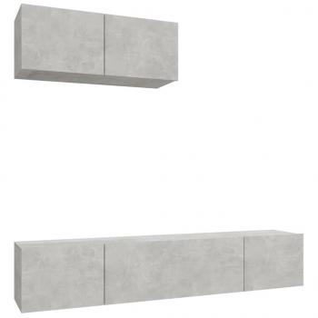 3-tlg. TV-Schrank-Set Betongrau Holzwerkstoff