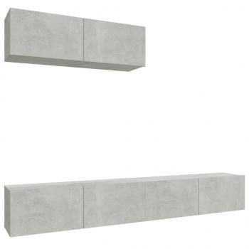 3-tlg. TV-Schrank-Set Betongrau Holzwerkstoff