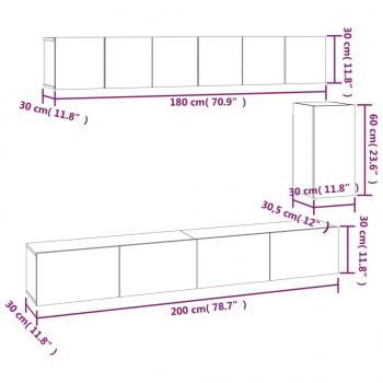 6-tlg. TV-Schrank-Set Weiß Holzwerkstoff