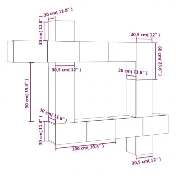 9-tlg. TV-Schrank-Set Weiß Holzwerkstoff