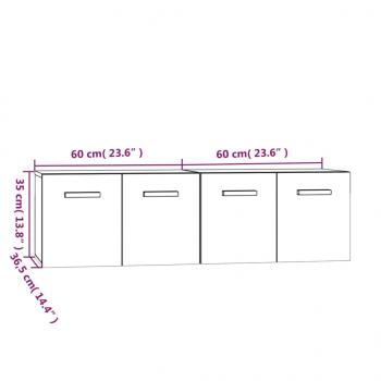 Wandschränke 2Stk Braun Eichen-Optik 60x36,5x35cm Holzwerkstoff