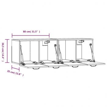 Wandschränke 2Stk Braun Eichen-Optik 80x35x36,5cm Holzwerkstoff