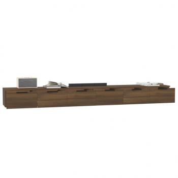 Wandschränke 2 Stk. Braun Eiche-Optik 102x30x20cm Holzwerkstoff