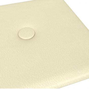 Wandpaneele 12 Stk. Creme 30x15 cm Kunstleder 0,54 m²