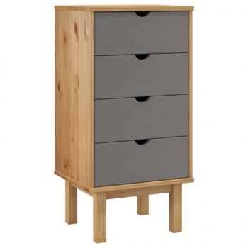 Schubladenschrank OTTA Braun & Grau 45x39x90 cm Massivholz