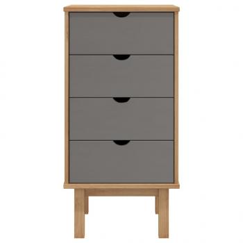 Schubladenschrank OTTA Braun & Grau 45x39x90 cm Massivholz