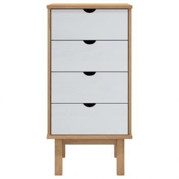 Schubladenschrank OTTA Braun & Weiß 45x39x90 cm Massivholz