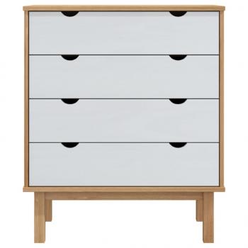 Schubladenschrank OTTA Braun&Weiß 76,5x39,5x90 cm Massivholz