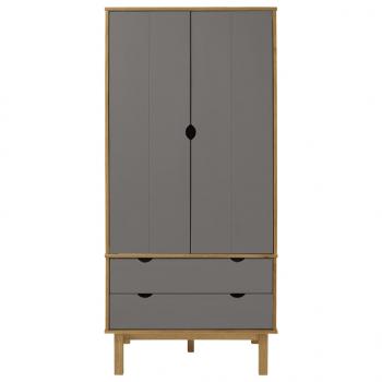 Kleiderschrank OTTA Braun&Grau 76,5x53x172 cm Massivholz Kiefer