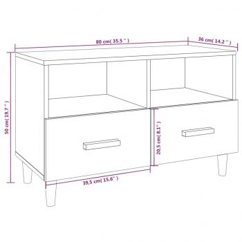 TV-Schrank Schwarz 80x36x50 cm Holzwerkstoff