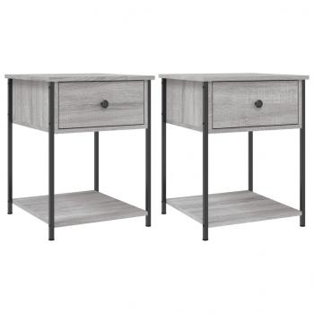 Nachttische 2 Stk. Grau Sonoma 44x45x58 cm Holzwerkstoff