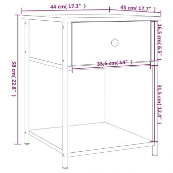 Nachttische 2 Stk. Grau Sonoma 44x45x58 cm Holzwerkstoff