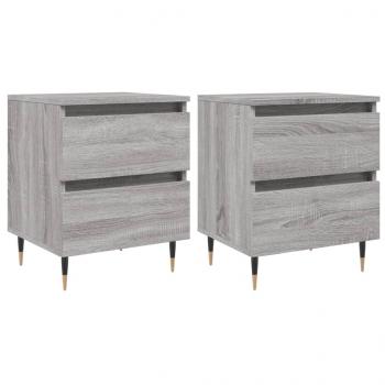 Nachttische 2 Stk. Grau Sonoma 40x35x50 cm Holzwerkstoff