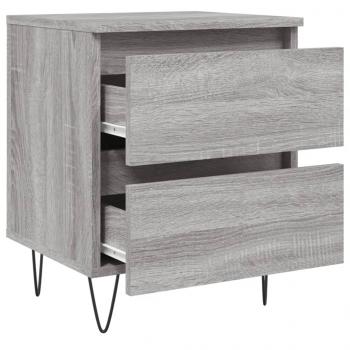 Nachttische 2 Stk. Grau Sonoma 40x35x50 cm Holzwerkstoff