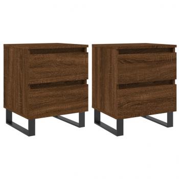 Nachttische 2 Stk. Braun Eichen-Optik 40x35x50 cm Holzwerkstoff