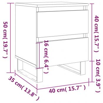 Nachttische 2 Stk. Braun Eichen-Optik 40x35x50 cm Holzwerkstoff