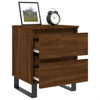 Nachttische 2 Stk. Braun Eichen-Optik 40x35x50 cm Holzwerkstoff